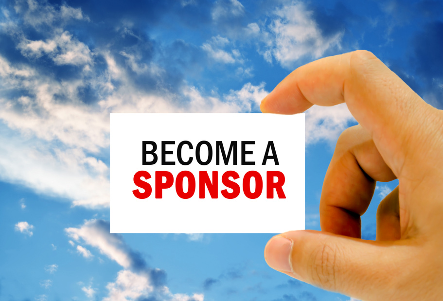 become a sponsor written on business card