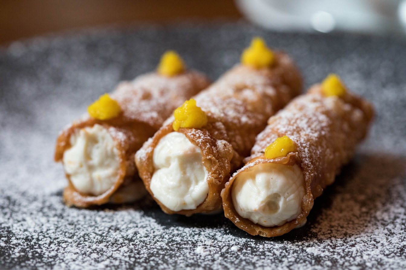 Yummy cannoli dessert on plate